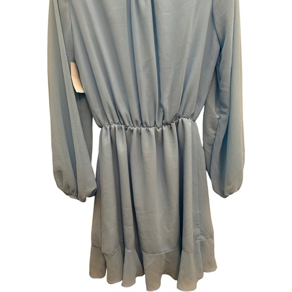 𝅺ALEXIA ADMOR Kathlyn Blouson Ruffle Skirt Mini Dress in light blue - Picture 7 of 14